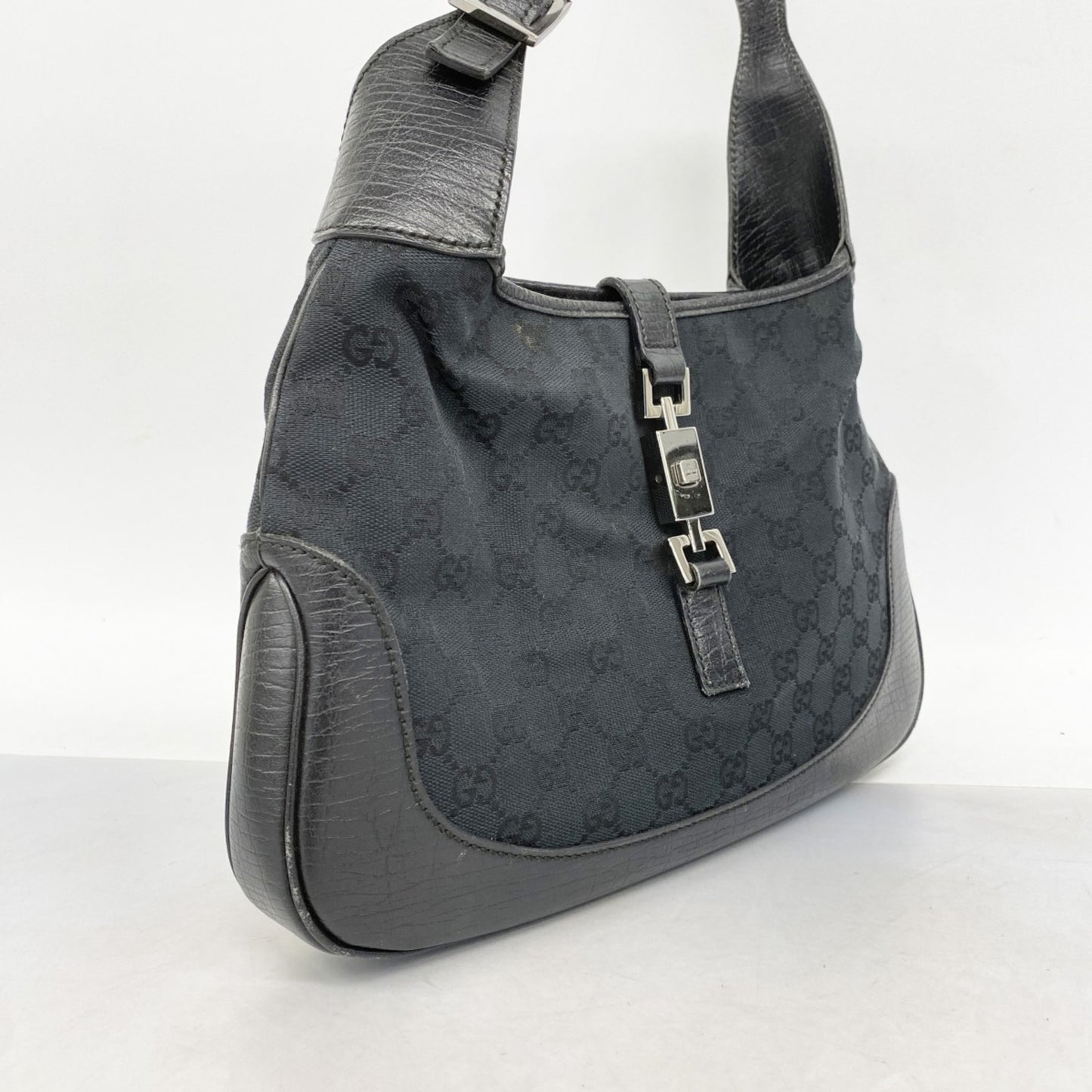 Gucci Gg Canvas Jackie Handbag 00963 Black