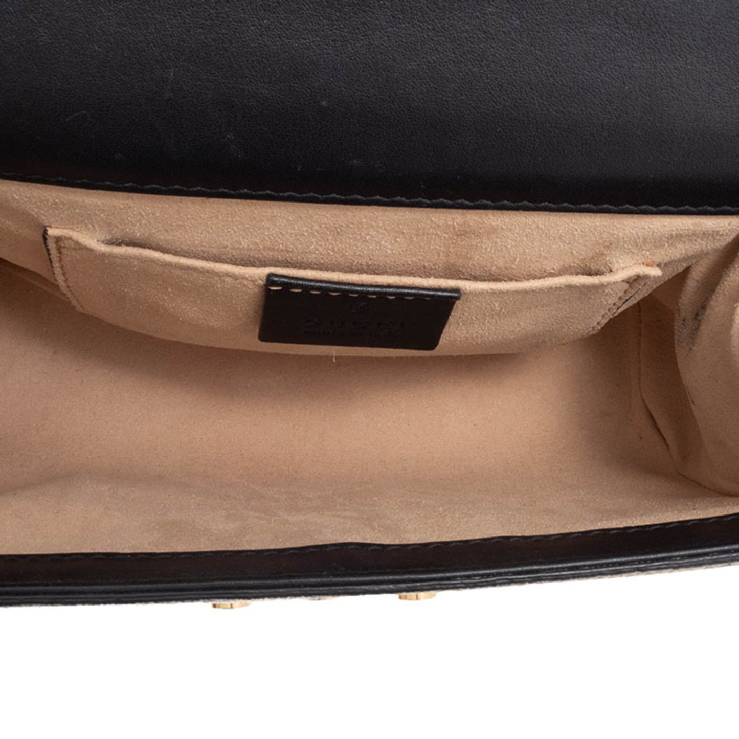 Gucci Bee Gg Supreme Leather Padlock Chain Shoulder Bag