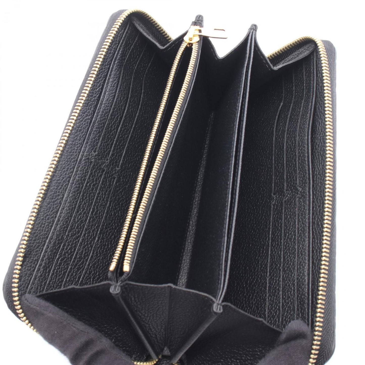 Louis Vuitton Zippy Wallet Monogram Empreinte Noir Round Long Leather