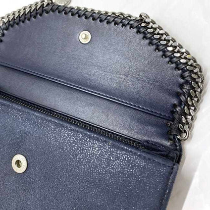 Stella Mccartney Bifold Long Wallet Navy Silver Falabella 391835 Polyester Metal Stella Mccartney