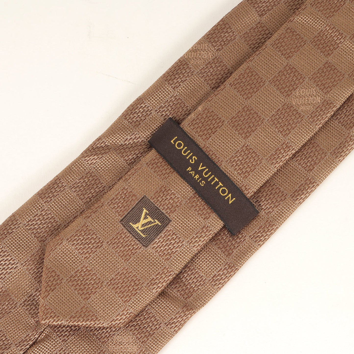 Louis Vuitton Damier Silk Cravate Bronze Tie For Men