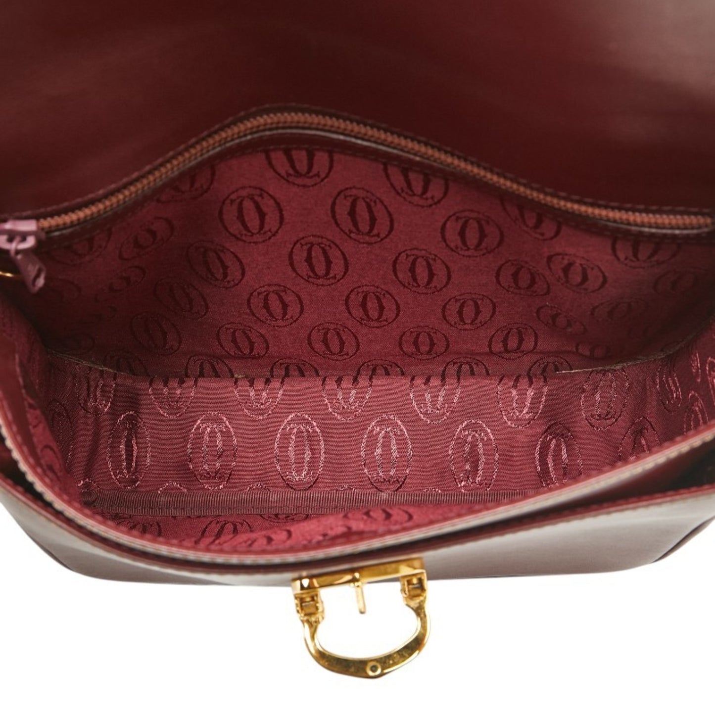 Cartier Must Line Shoulder Bag Wine Red Bordeaux Leather