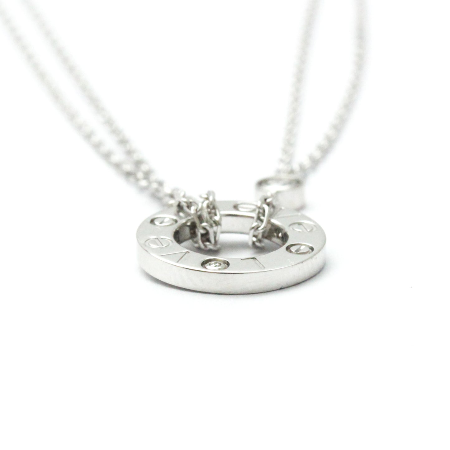 Cartier Love Circle Necklace B7219400 White Gold (18K) Diamond Men