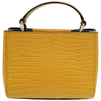 Jimmy Choo 2-Way Varenne Crocodile-Embossed Patent Leather Yellow Handbag 0542 Jimmy Choo