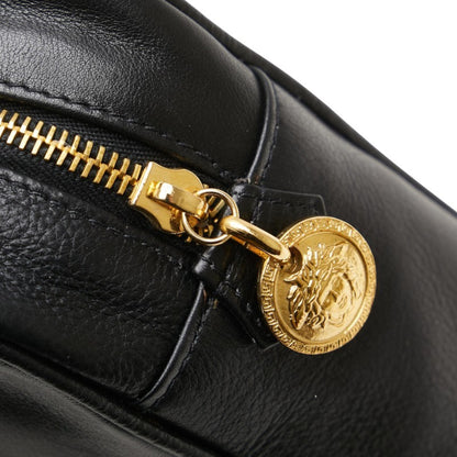 Versace Medusa Clutch Bag/Second Bag In Black Leather