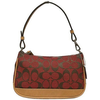 Coach Signature Mini Pouch Shoulder Bag 6094 In Red Leather