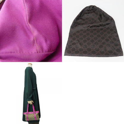Gucci Handbag 141471 Gg Canvas Leather Purple Beige Mini