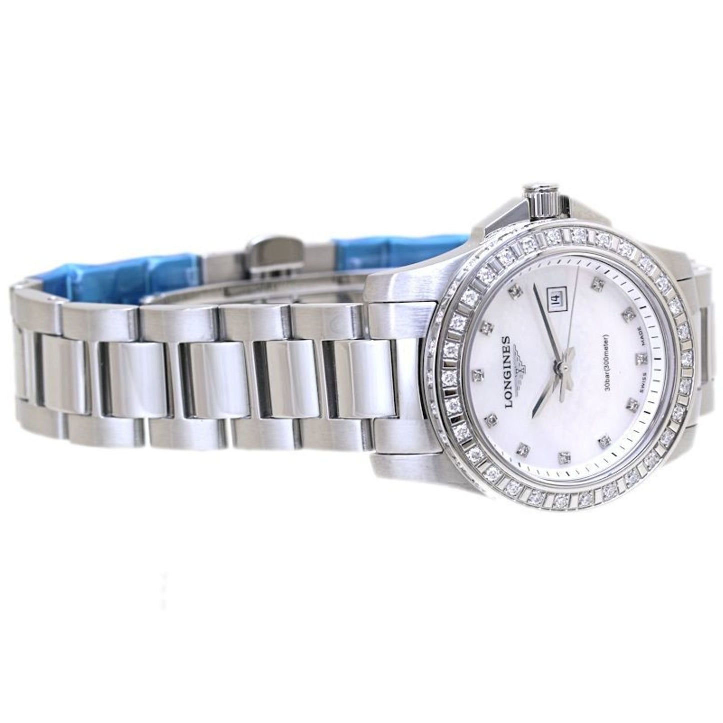 Longines Conquest L3.258.0.88.6 White Shell 11-Piece Diamond Bezel Women'S Watch