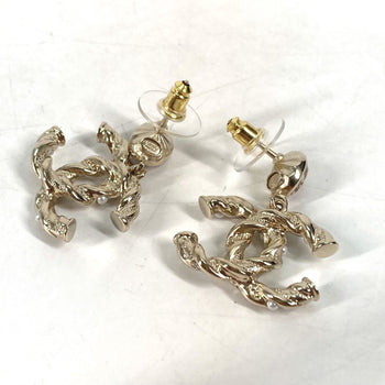 Chanel Abb511 23B Cc Coco Mark Rhinestone And Faux Pearl Earrings