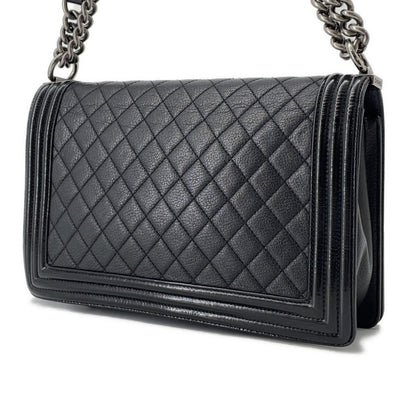 Chanel Chain Shoulder Bag Boy Large Matelasse Coco Mark Lambskin Patent Leather A92193 Chanel Black