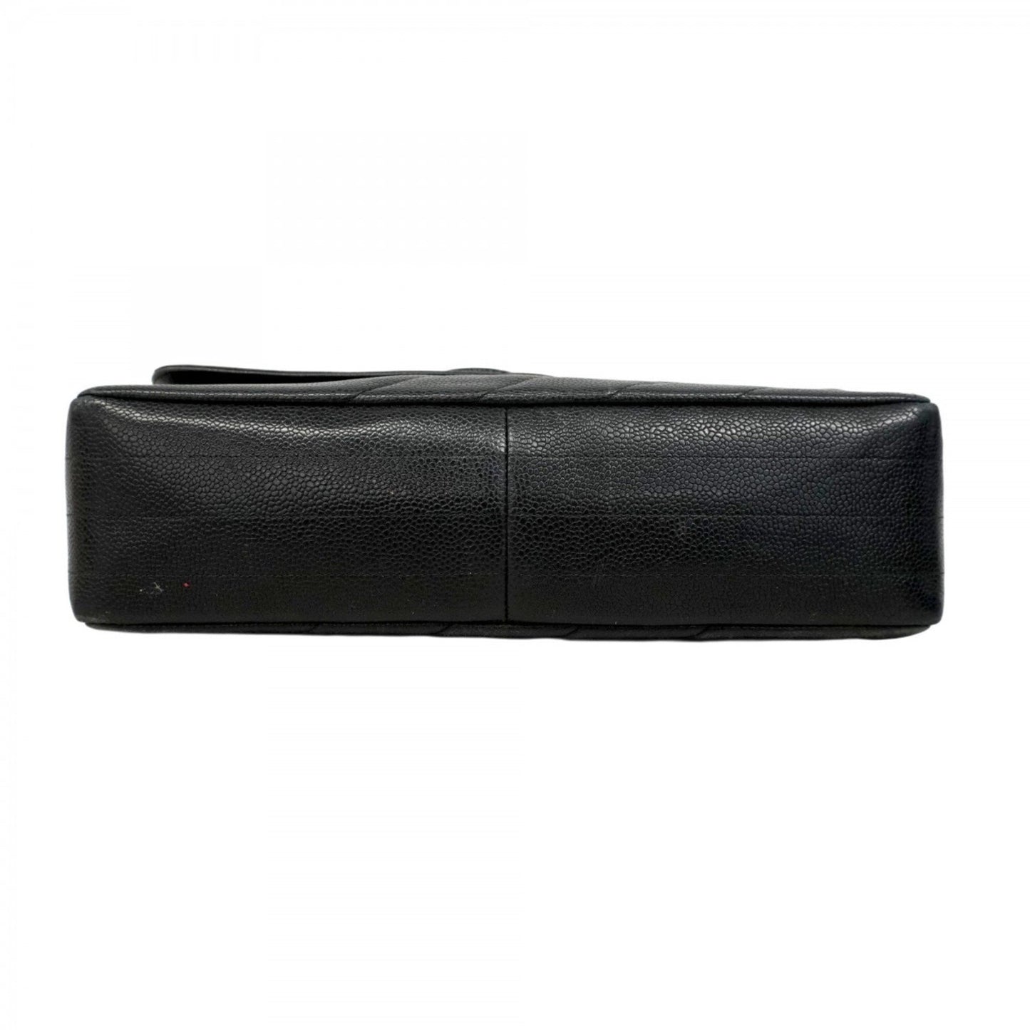 Chanel Shoulder Bag W Chain Bias Stitch Caviar Leather Black