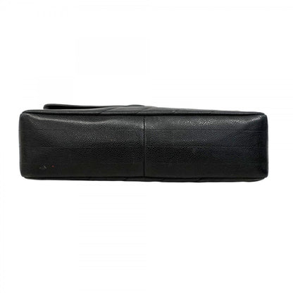 Chanel Shoulder Bag W Chain Bias Stitch Caviar Leather Black