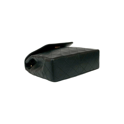 Seal No. 0 Chanel Matelasse Coco Lambskin Leather Chain Shoulder Bag Pochette Black 27516