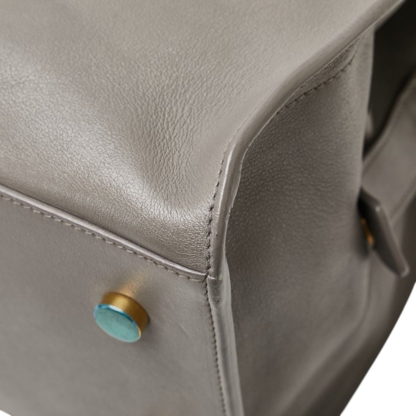 Saint Laurent Cassandra Baby Cabas Small Handbag/Shoulder Bag 2Way 394461 Gray Leather