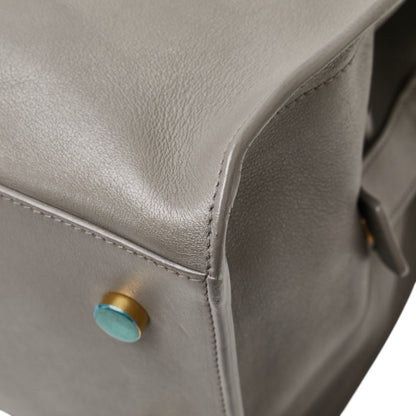 Saint Laurent Cassandra Baby Cabas Small Handbag/Shoulder Bag 2Way 394461 Gray Leather