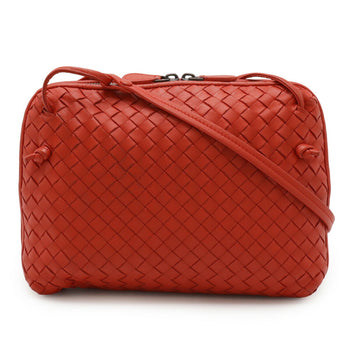 Bottega Veneta Bottega Veneta Intrecciato Pochette Shoulder Bag Leather Red