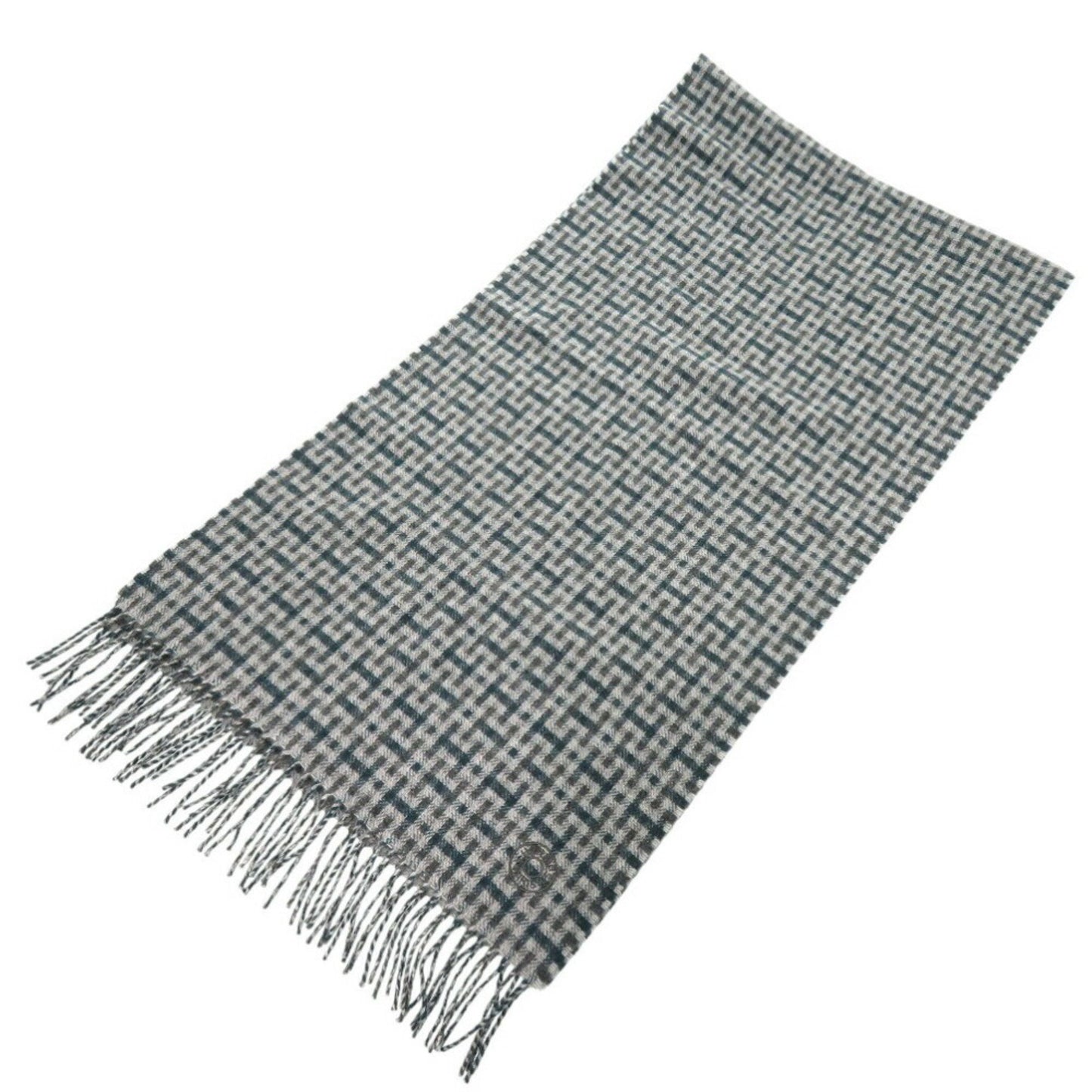 Hermes H Ecosse H394083T 06 Cashmere Green Grey Scarf 0846Hermes
