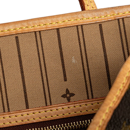 Louis Vuitton Monogram Neverfull Mm Shoulder Bag Tote M40156 Brown Leather