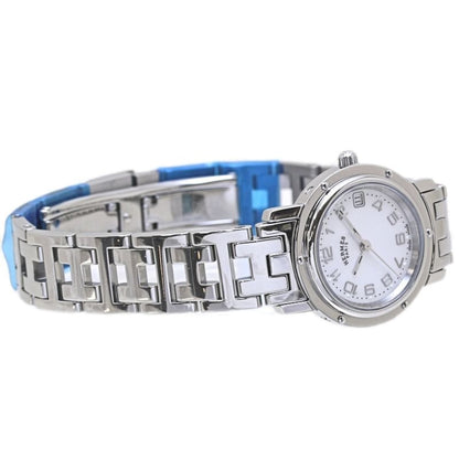 Hermes Clipper Nacre White Shell Watch With New Buckle