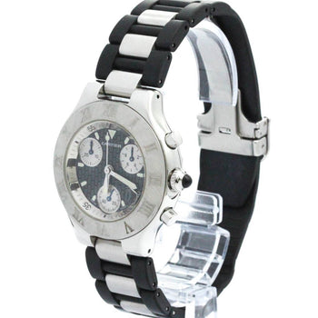 Polished Cartier Must 21 Chronoscaph Steel Quartz