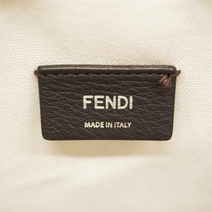 Fendi Zucca Canvas Handbag In White And Black