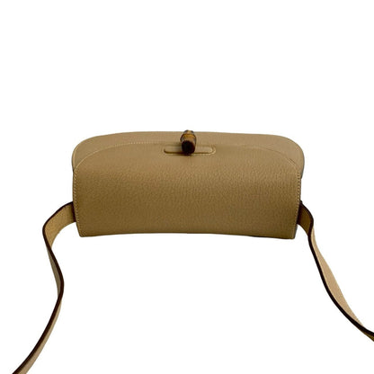 Gucci Old Gucci Bamboo Turnlock Leather Shoulder Bag/Pochette Beige 96-10