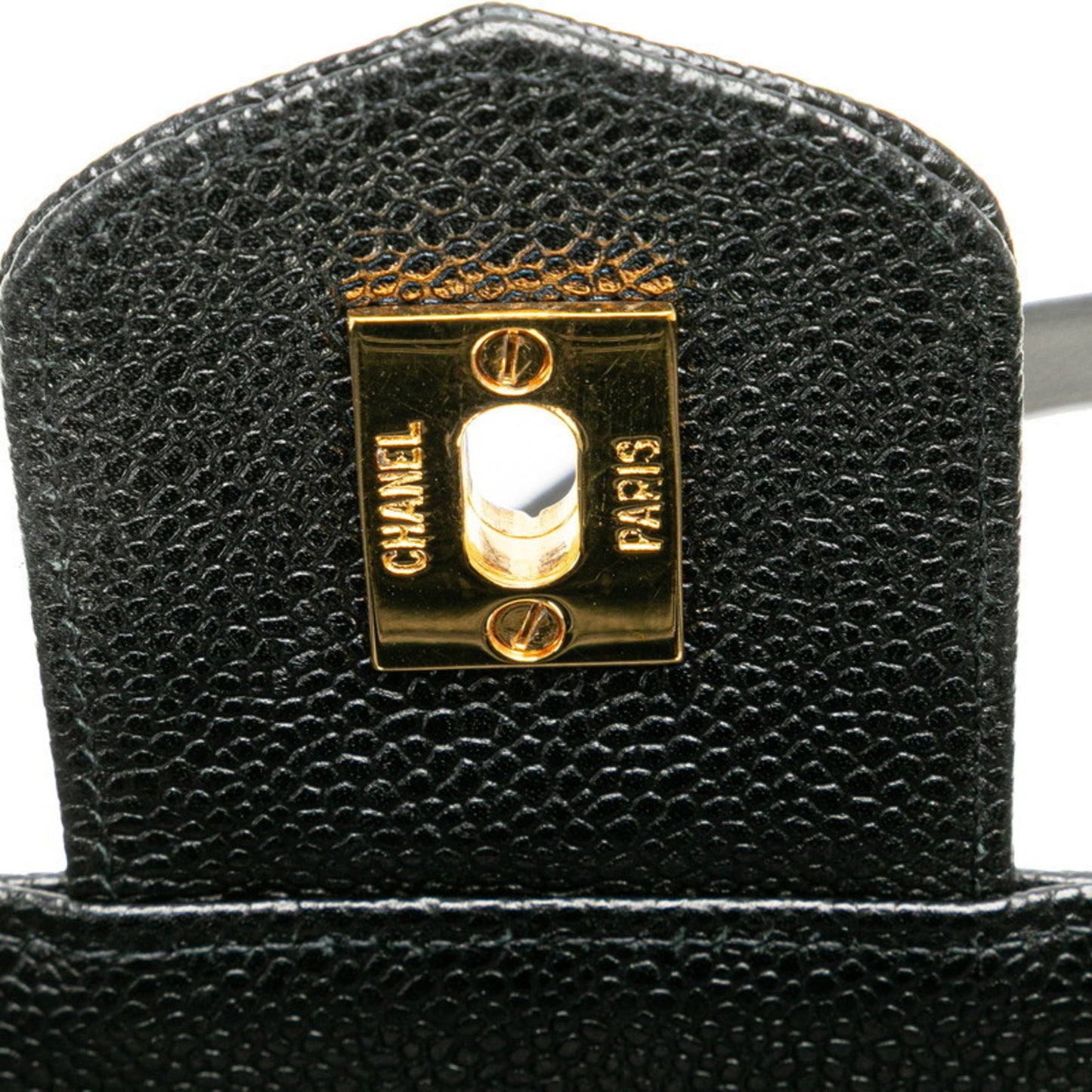 Chanel Coco Mark Vanity Bag Shoulder 2-Way Black Caviar Skin
