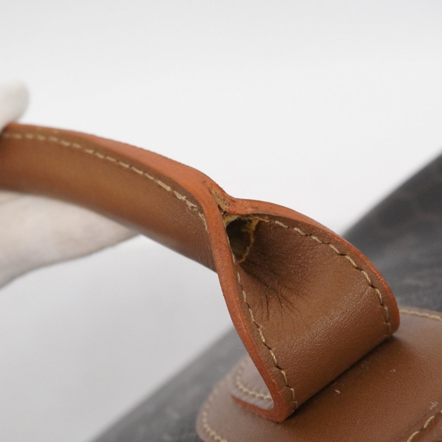 Christian Dior Boston Bag Honeycomb Gray Brown