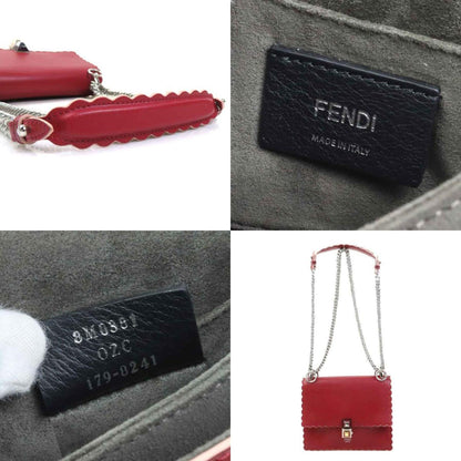 Fendi Canai Mini Shoulder Bag In Red Leather