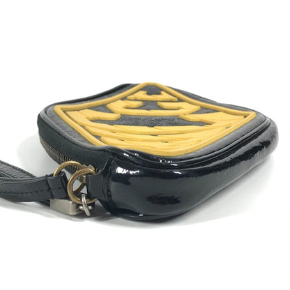 Gucci 524316 Game List Logo Strap Pouch Clutch Bag In Patent Leather/Rubber