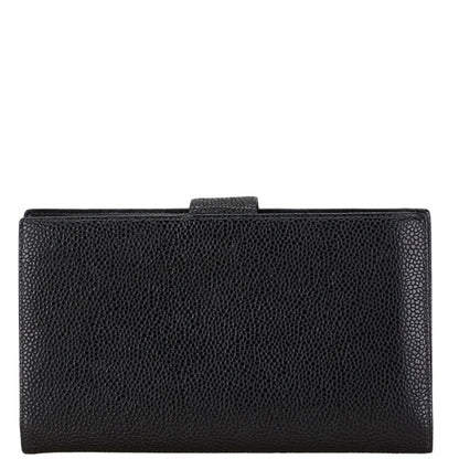 Chanel Coco Mark Long Wallet Black Caviar Skin