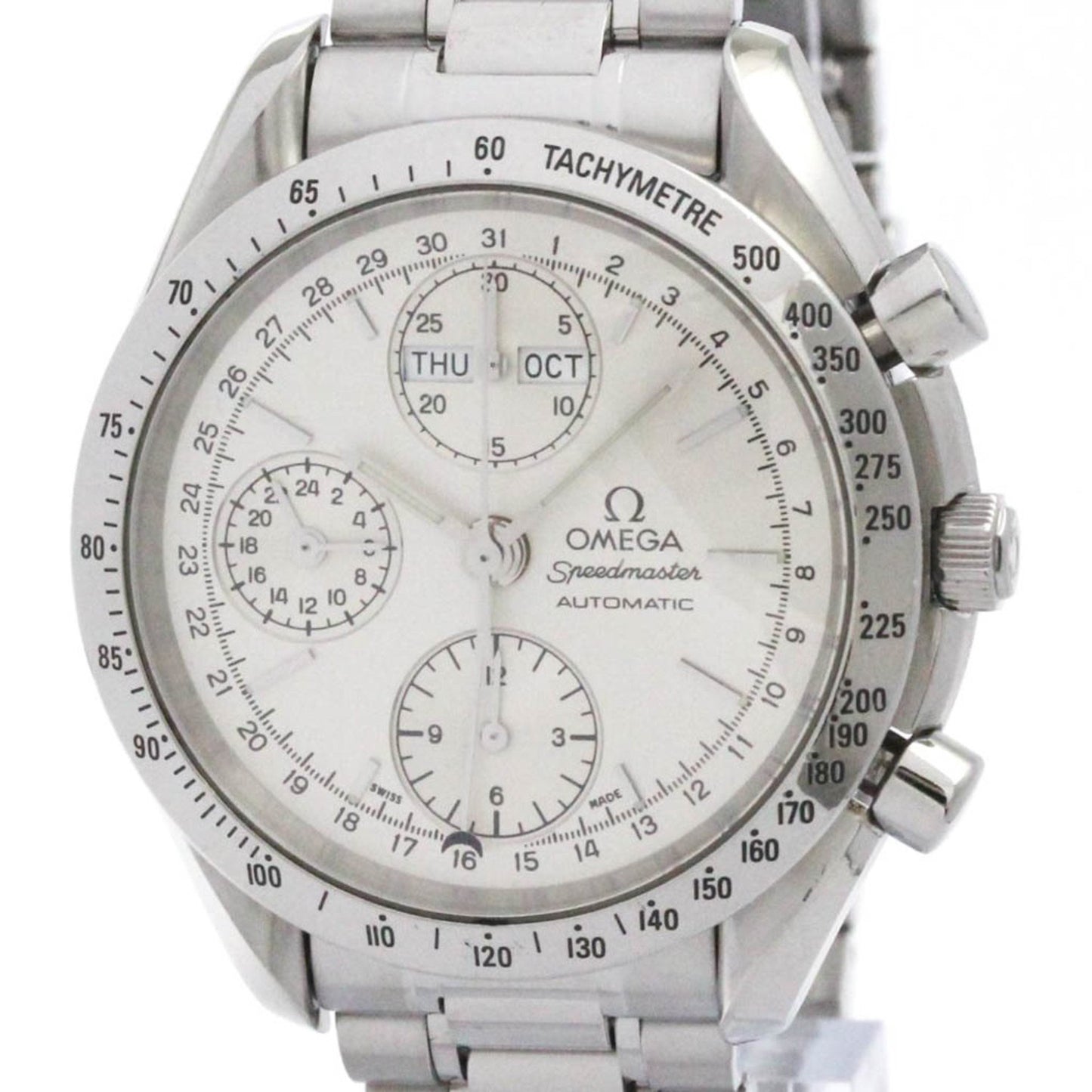 Omega Speedmaster Triple Date Steel Automatic Watch 3521.30 Polished