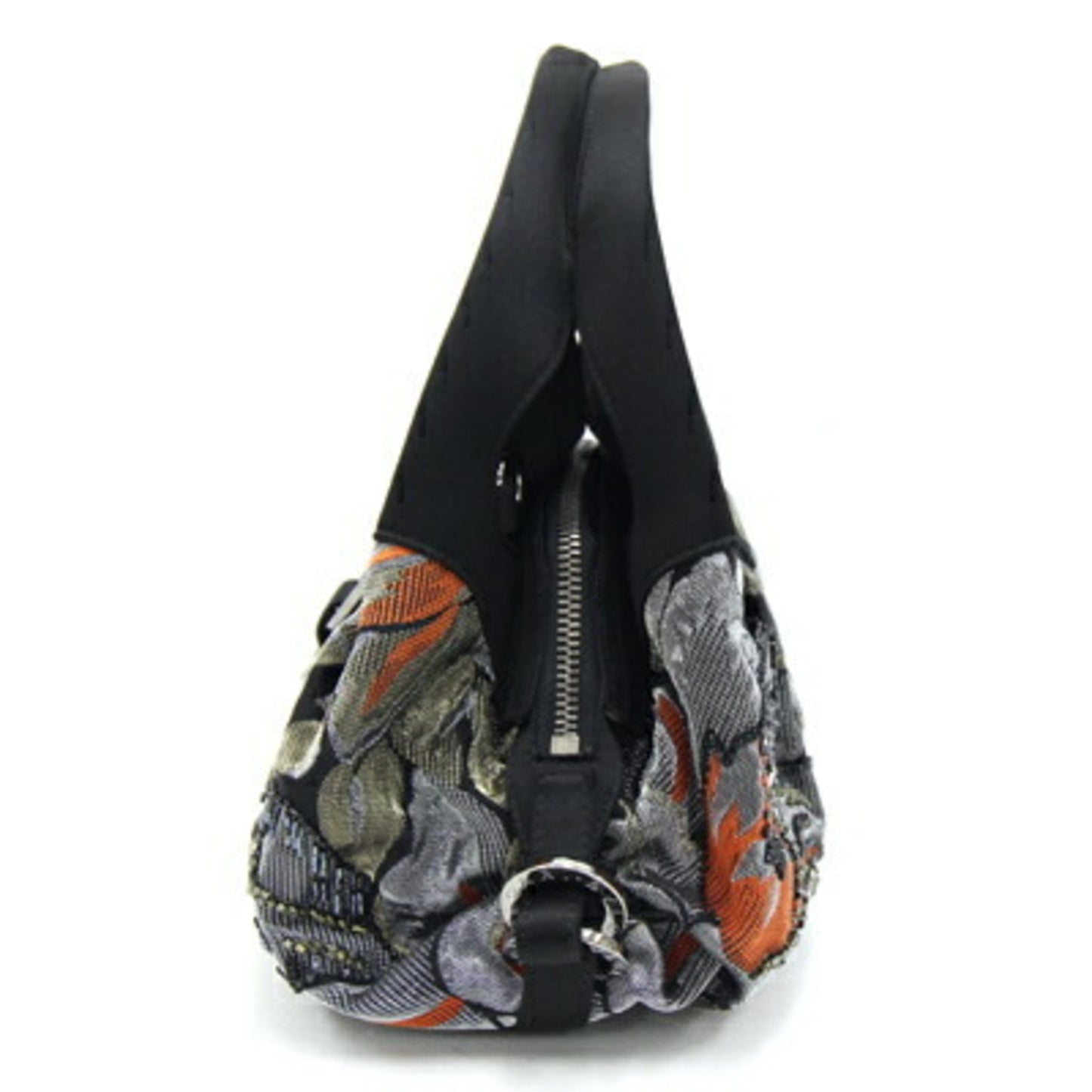 Bvlgari Handbag Chandra Black Multicolor Satin Beads Embroidery