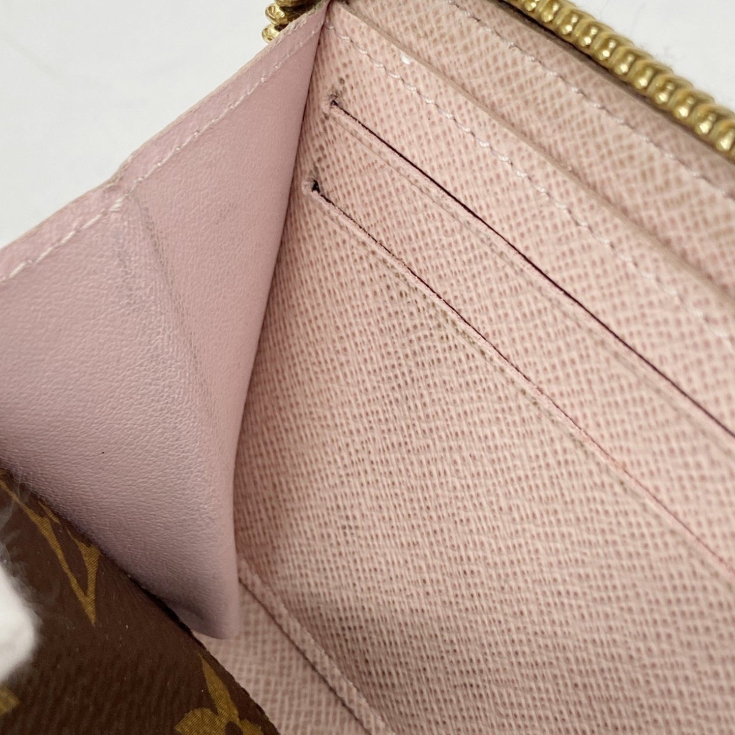 Louis Vuitton Monogram Portefeuille Clemence Long Wallet M61298 Brown Rose Ballerine