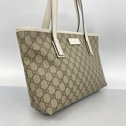 Gucci Gg Supreme Tote Bag 211138 Brown White