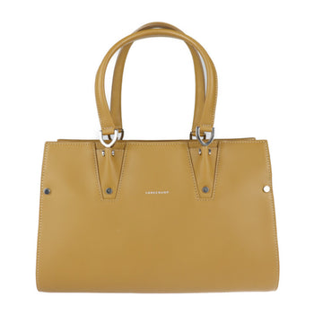 Longchamp Tote Bag S Paris Premier Handbag Calfskin Leather Camel