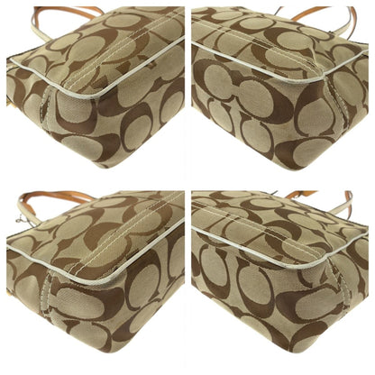 Coach Signature Embossed Beige Canvas 7874 Tote Bag Handbag