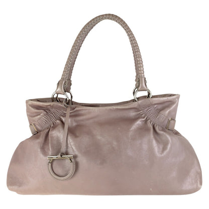 Salvatore Ferragamo Gancini Pink Leather Tote Bag