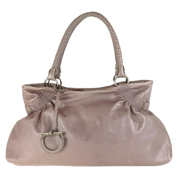 Salvatore Ferragamo Gancini Pink Leather Tote Bag