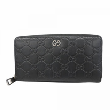 Gucci Long Wallet Guccissima 473928 Leather Black