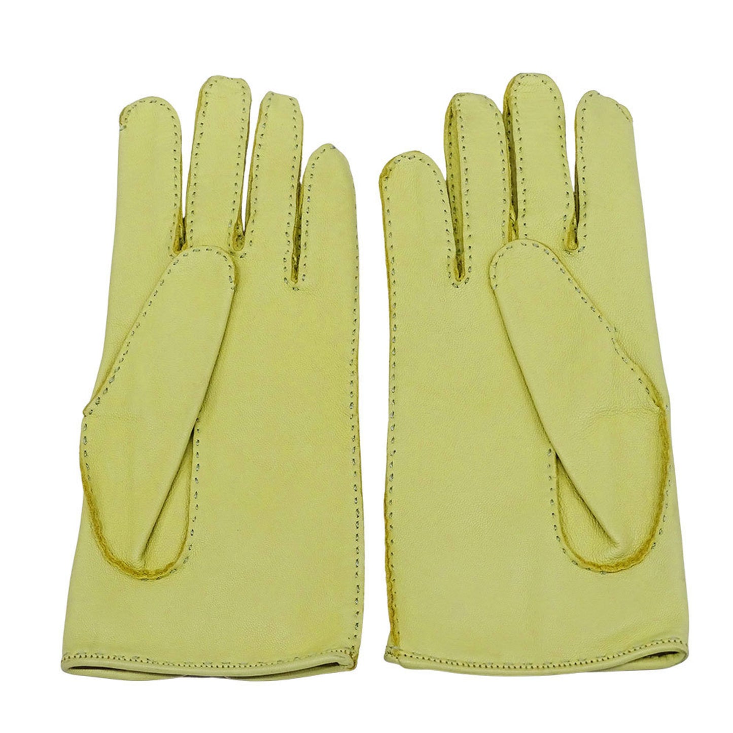 Hermes Herms Serie Women'S Leather Gloves In Lime Green