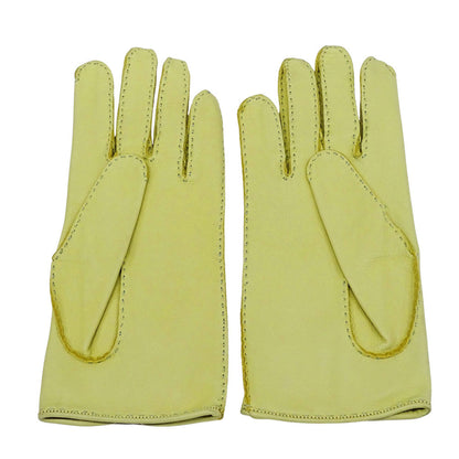Hermes Herms Serie Women'S Leather Gloves In Lime Green