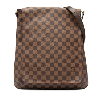 Louis Vuitton Damier Musette Shoulder Bag N51302 Brown Leather