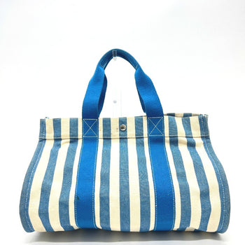 Hermes Cannes Mm Striped Canvas Tote Bag/Handbag
