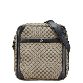 Gucci Diamante Shoulder Bag 268159 Beige Black Pvc Leather
