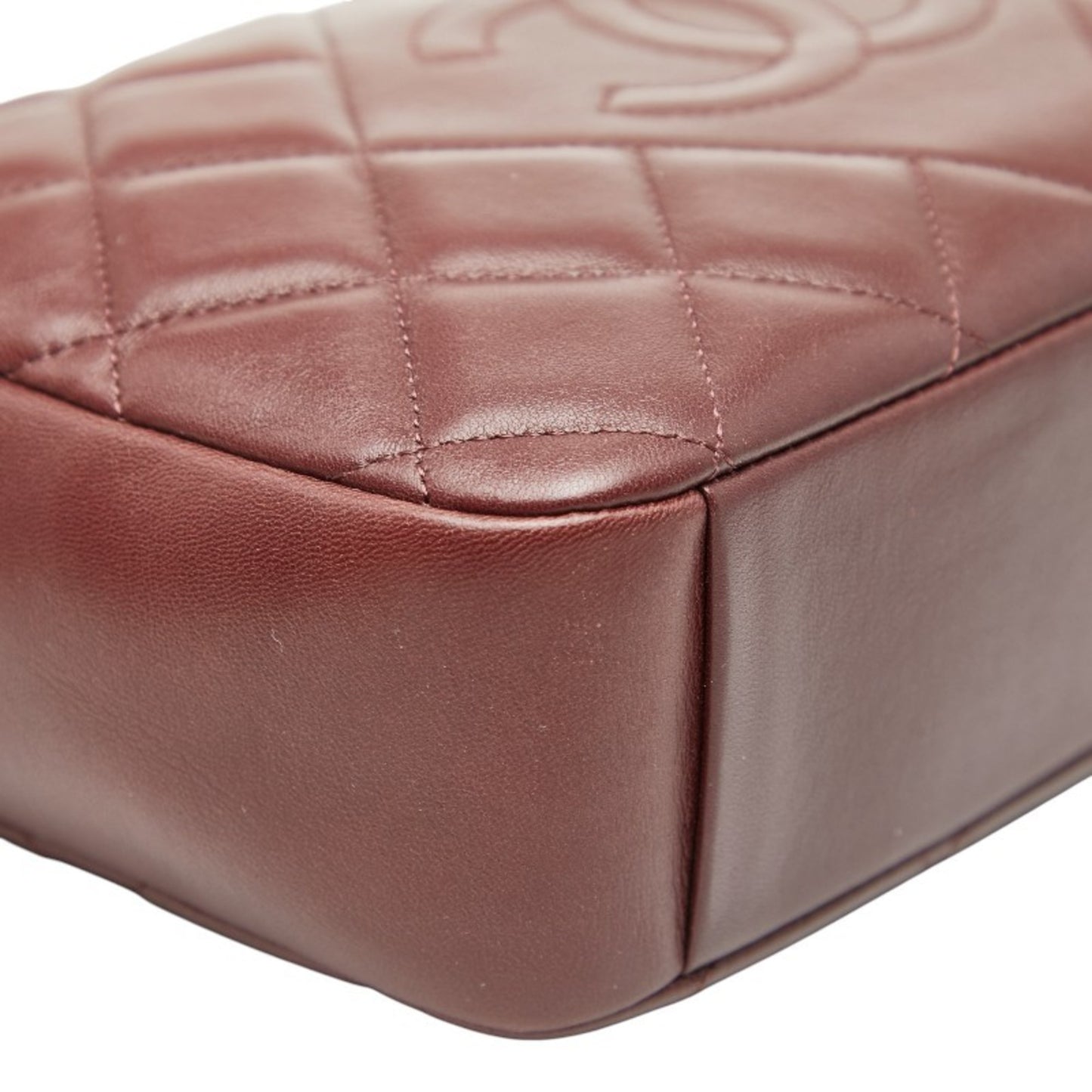 Chanel Matelasse Coco Mark Chain Shoulder Bag Pochette In Bordeaux