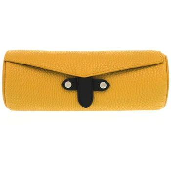 Like New Fendi Leather Pouch With Yellow Watch Case
