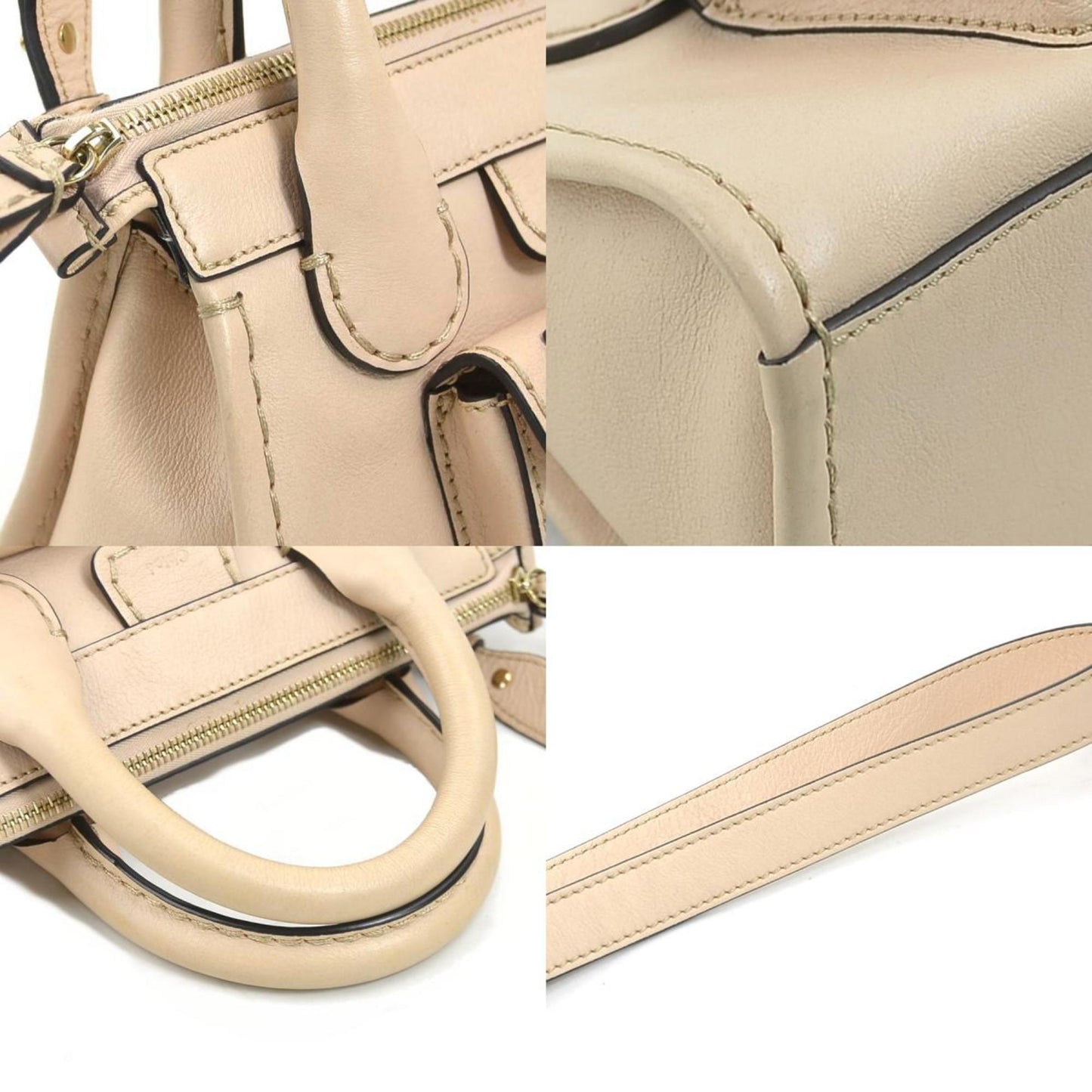 Chlo Chloe Edith Handbag Shoulder Bag In Leather Pink Beige