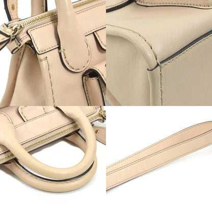 Chlo Chloe Edith Handbag Shoulder Bag In Leather Pink Beige