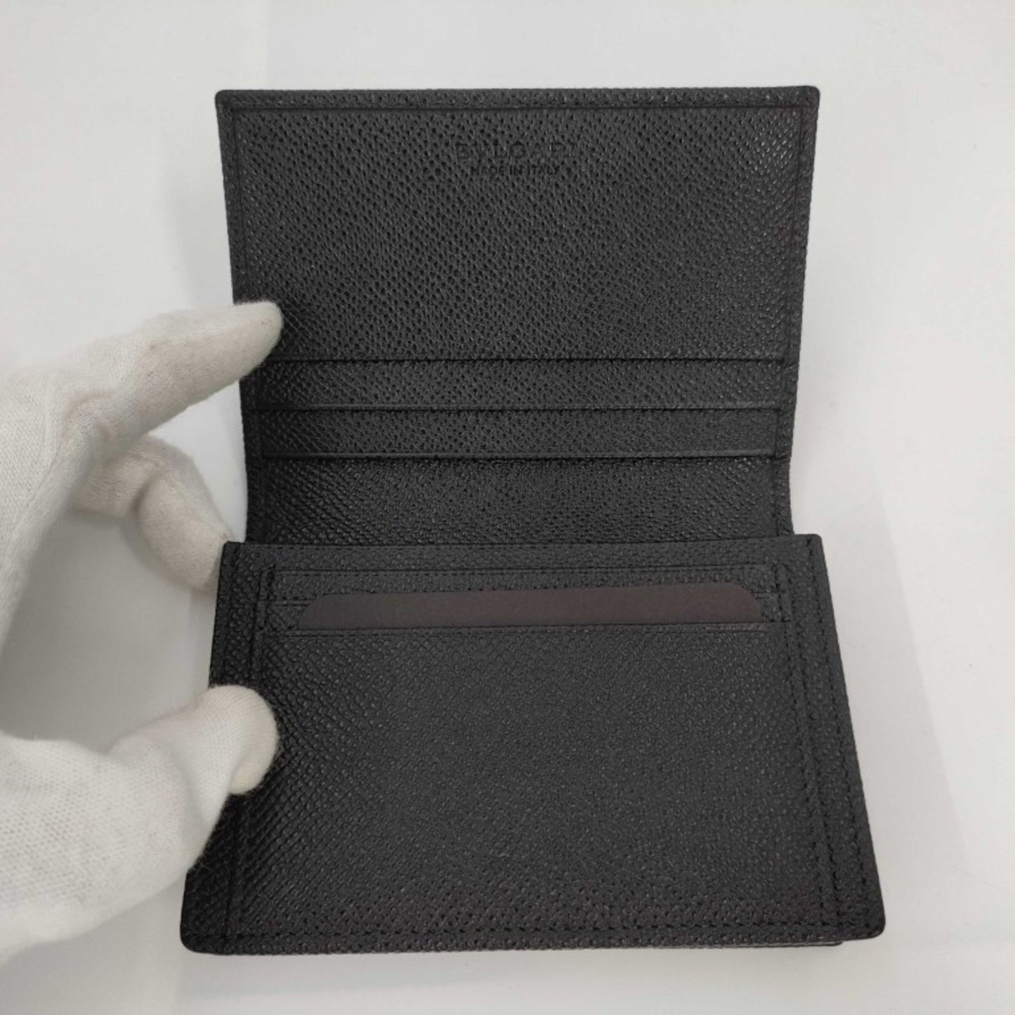 Bvlgari Business Card Case 280297 Black Leather